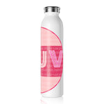 "LUV PATTERN PINK" Less Single-Use Design # 96 by © Julana2me Slim Water Bottle