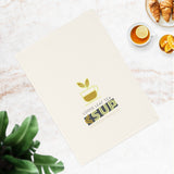 "LOOSE LEAF TEA" Less Single-Use Plastic Design # 83 by © Juliana2me Cotton Tea Towel