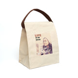 "LIFE" Less Single-Use Plastic Design # 181 Canvas Lunch Bag With Strap