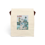 "LIFE" Less Single-Use Plastic Design # 185 Canvas Lunch Bag With Strap