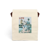 "LIFE" Less Single-Use Plastic Design # 185 Canvas Lunch Bag With Strap