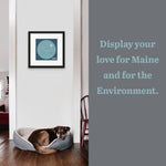 "MAINE" Less Single-Use Plastic Design # 81 Graphic Artwork  Framed & Mounted Print