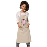 "FLOWERS IN PINK" Less Single-Use Plastic Design #59 by © Juliana2me Organic Cotton Apron