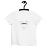 “MORE LUV HEARTS” Less Single-Use Plastic Design #3 by © Juliana2me Organic cotton kids T-shirt