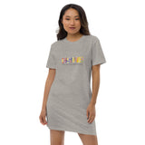 "GRADATION COLORS" Less Single-use Plastic design # 23 by © Juliana2me Organic cotton t-shirt dress