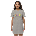 "GRADATION COLORS" Less Single-use Plastic design # 23 by © Juliana2me Organic cotton t-shirt dress