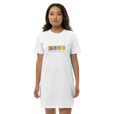 "GRADATION COLORS" Less Single-use Plastic design # 23 by © Juliana2me Organic cotton t-shirt dress