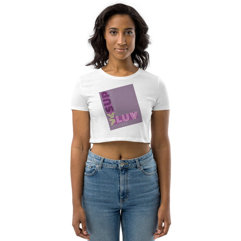 "L IS FOR LOVE" Less Single-Use Plastic Design #7 by © Juliana2me Organic Crop Top