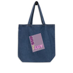 "L IS FOR LOVE' Less Single-Use Plastic Design #7 by © Juliana2me Organic denim tote bag