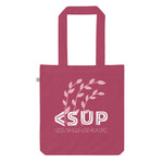 "GROW THE MOVEMENT/BERRY" Less SIngle-Use Plastic Deisgn #102 by © Juliana2me Organic Cotton Tote Bag