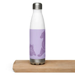 "LESS IS MORE" Purple Bears Less Single-Use Plastic Design #27 by © Juliana2me 17 oz Stainless Steel Water Bottle