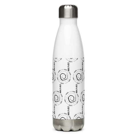 “STOP & THINK” Less Single-Use Plastic Design #1 by © Juliana2meStainless Steel Water Bottle