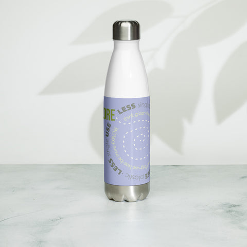 "EXPLORE"  Less Single-Use Plastic Design #18 by © Juliana2me Stainless Steel Water Bottle