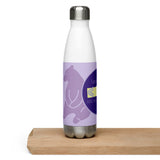 "LESS IS MORE" Purple Bears Less Single-Use Plastic Design #27 by © Juliana2me 17 oz Stainless Steel Water Bottle