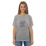 "STAY ROOTED" Less Single-Use Plastic Design # 139 by Juliana2me Unisex organic cotton t-shirt