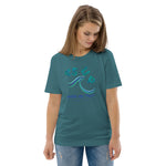 "CATCH THE WAVE" Less Single-Use Plastic Design #20 by © Juliana2me Unisex organic cotton t-shirt