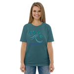 "CATCH THE WAVE" Less Single-Use Plastic Design #20 by © Juliana2me Unisex organic cotton t-shirt