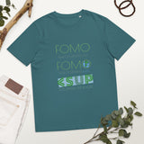 "FOMO" Less Single-Use Plastic Design #70 by © Juliana2me Unisex Organic Cotton T-shirt