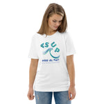 "CATCH THE WAVE" Less Single-Use Plastic Design #20 by © Juliana2me Unisex organic cotton t-shirt