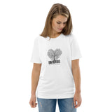 "STAY ROOTED" Less Single-Use Plastic Design # 139 by Juliana2me Unisex organic cotton t-shirt