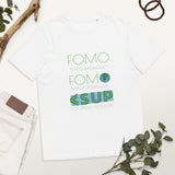 "FOMO" Less Single-Use Plastic Design #70 by © Juliana2me Unisex Organic Cotton T-shirt