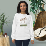 "PACK IN/PACK OUT" Less Single-Use Plastic Design # 131 by © Juliana2me Unisex organic sweatshirt