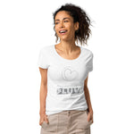 "PLANET OVER PLASTIC" Less Single-Use Plastic Design #131 by © Juliana2me Women’s basic organic t-shirt