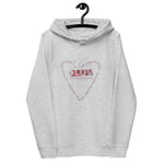 "MORE LUV HEARTS" Less Single-Use Plastic Design #3  by © Julana2me Women's eco fitted hoodie