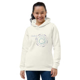 "MEDITATE"  Less Single-Use Plastic Design #19 by © Juliana2me Women's eco fitted hoodie