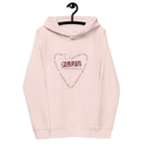 "MORE LUV HEARTS" Less Single-Use Plastic Design #3  by © Julana2me Women's eco fitted hoodie